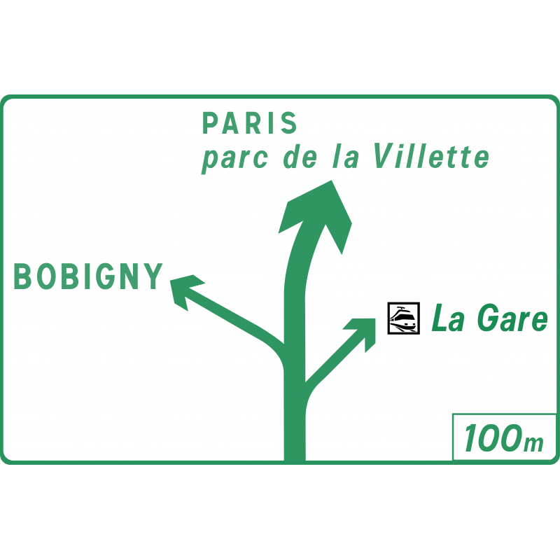 Panneau de présignalisation diagrammatique des carrefours complexes Dv42a2