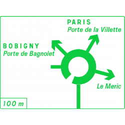 Panneau de présignalisation diagrammatique des carrefours sens giratoire Dv42b2
