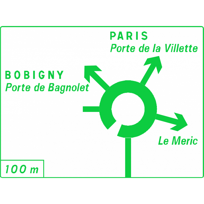 Panneau de présignalisation diagrammatique des carrefours sens giratoire Dv42b2