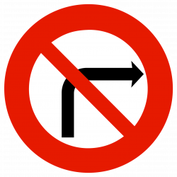 Panneau d'interdiction de tourner à droite à la prochaine intersection B2b
