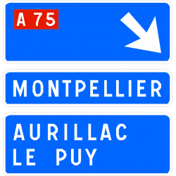 Panneau de avancée de bifurcation autoroutière D31f