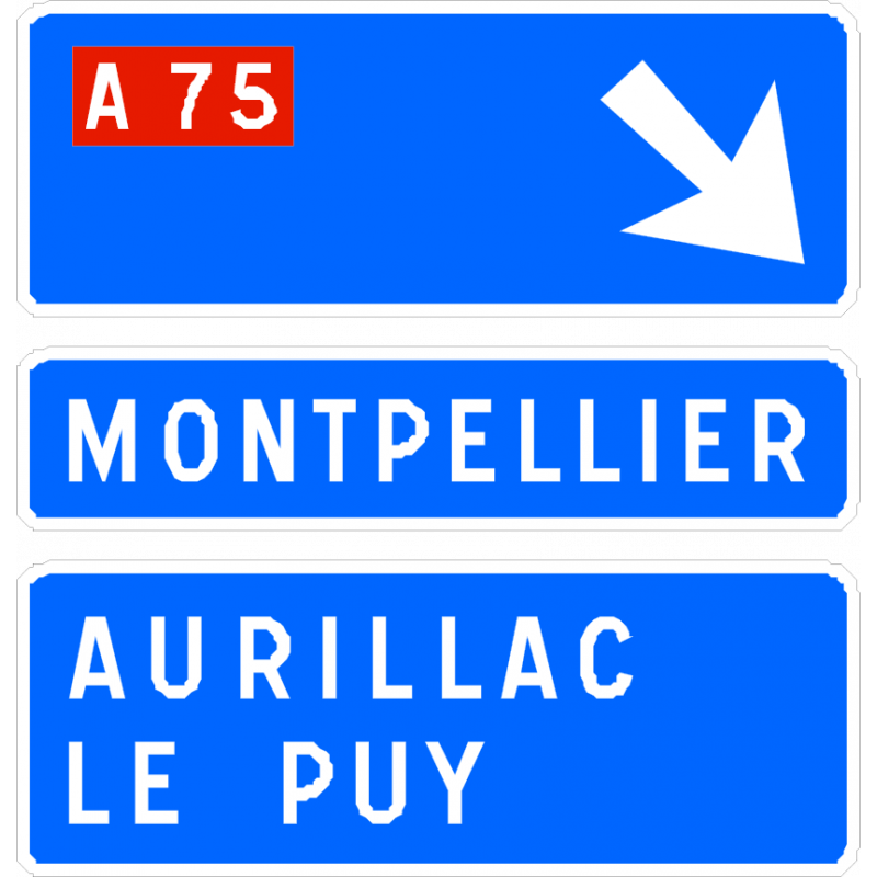 Panneau de avancée de bifurcation autoroutière D31f