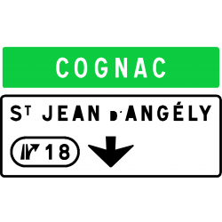 Panneau de avancée d'affectation de voies de sortie numérotée Da31a