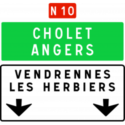 Panneau de avancée d'affectation de voies de sortie non numérotée Da31b