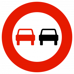 Panneau d'interdiction de dépasser tous les véhicules à moteur B3