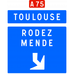 Panneau de avancée d'affectation de voies de bifurcation autoroutière Da31f