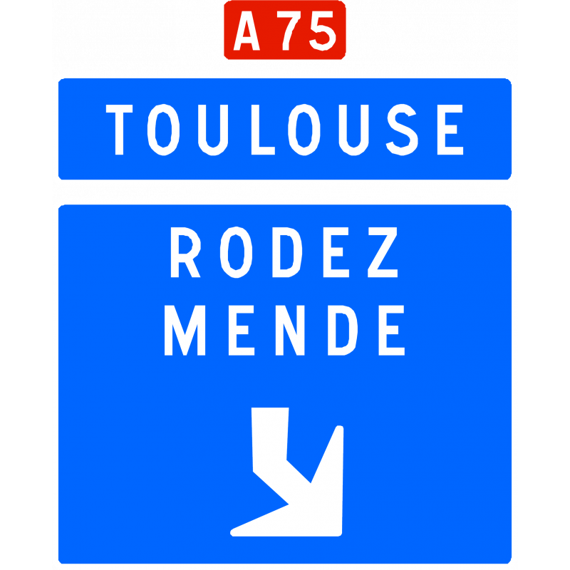 Panneau de avancée d'affectation de voies de bifurcation autoroutière Da31f