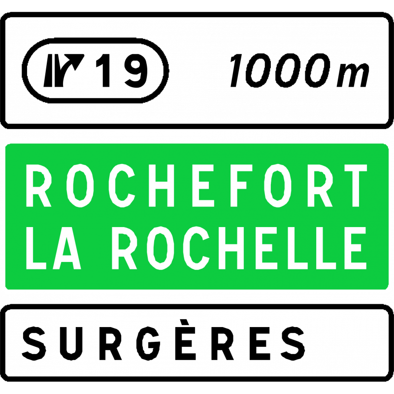 Panneau de présignalisation sortie numérotée D41a