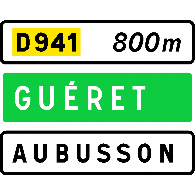 Panneau de présignalisation sortie non numérotée D41b