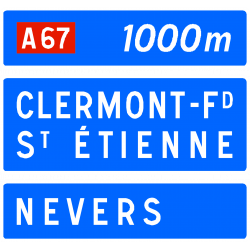 Panneau de présignalisation bifurcation autoroutière D41c