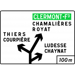 Panneau de présignalisation diagrammatique des carrefours complexes D42a