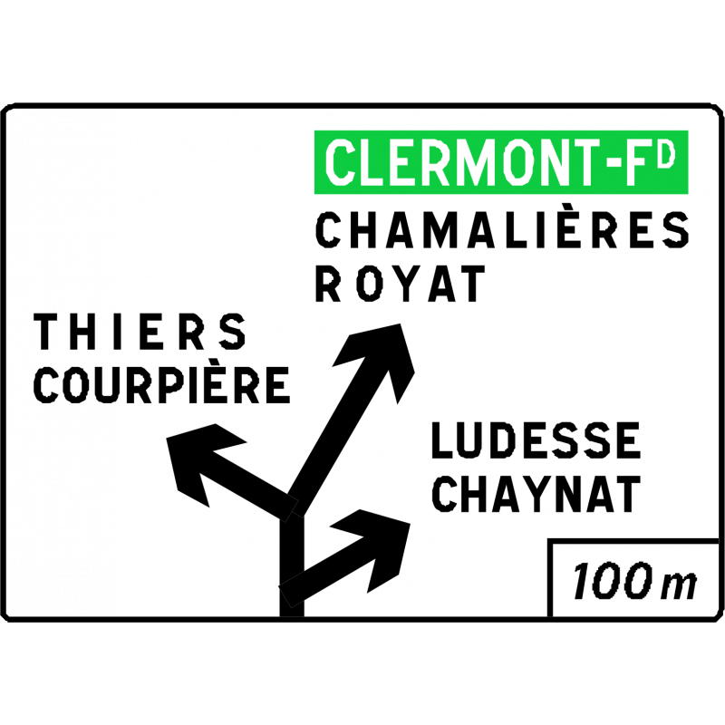 Panneau de présignalisation diagrammatique des carrefours complexes D42a