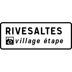 Panneau de présignalisation 20 km village étape D45