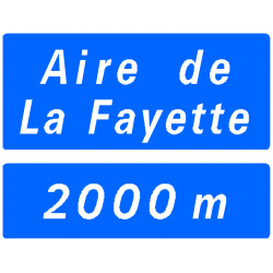 Panneau de présignalisation aire de service repos sur autoroute D46a