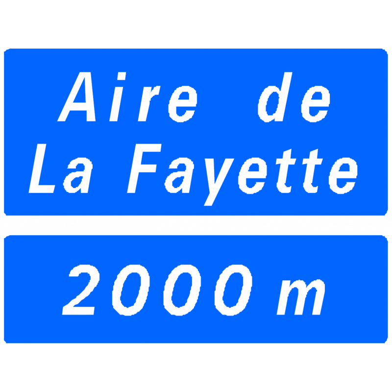 Panneau de présignalisation aire de service repos sur autoroute D46a