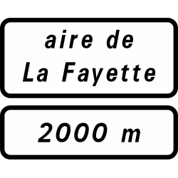 Panneau de présignalisationaire de service repos sur route à chaussées séparées D46b