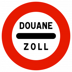 Panneau d'interdiction arrêt au poste de douane B4 | Panneau B4 | WP Signalisation