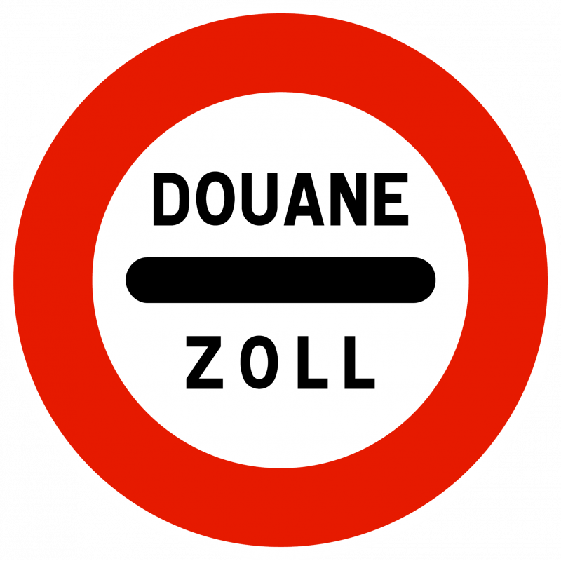 Panneau d'interdiction arrêt au poste de douane B4 | Panneau B4 | WP Signalisation