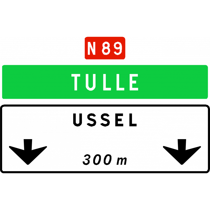 Panneau d’avertissement avec affectation de voies de sortie non numérotée Da41b