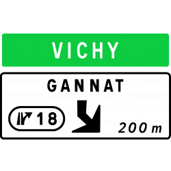 Panneau d’avertissement avec affectation de voies de sortie numérotée Da41d