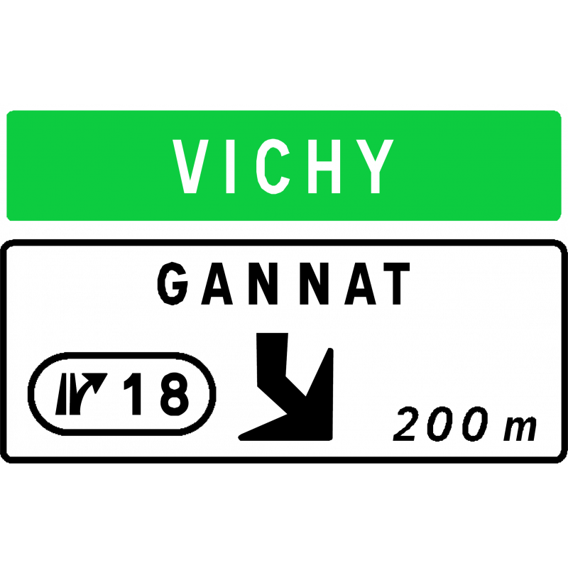 Panneau d’avertissement avec affectation de voies de sortie numérotée Da41d