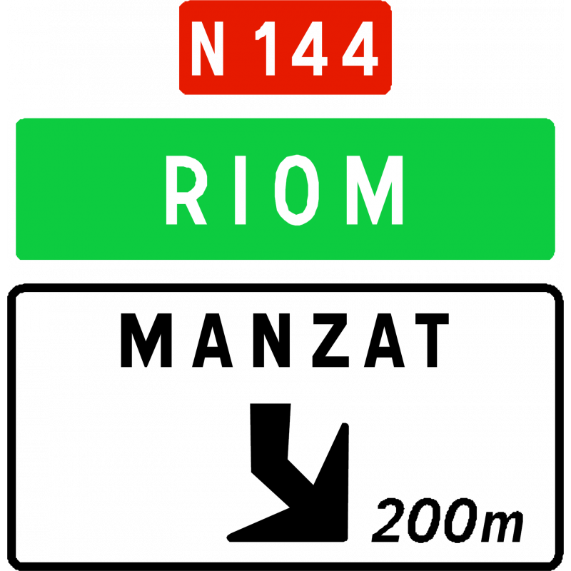 Panneau d’avertissement avec affectation de voies de sortie non numérotée Da41e
