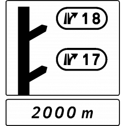 Panneau d'avertissement sorties rapprochées D51d