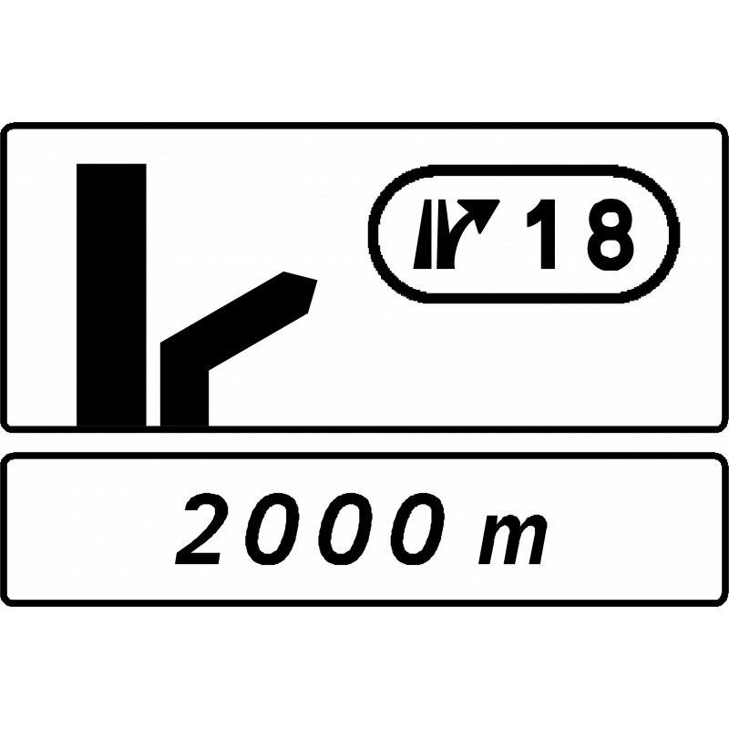 Panneau d’avertissement avec affectation de voies Da51b
