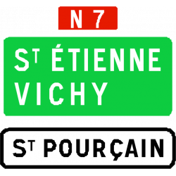 Panneau de confirmation de filante utilisé sur route à chaussées séparées D62a