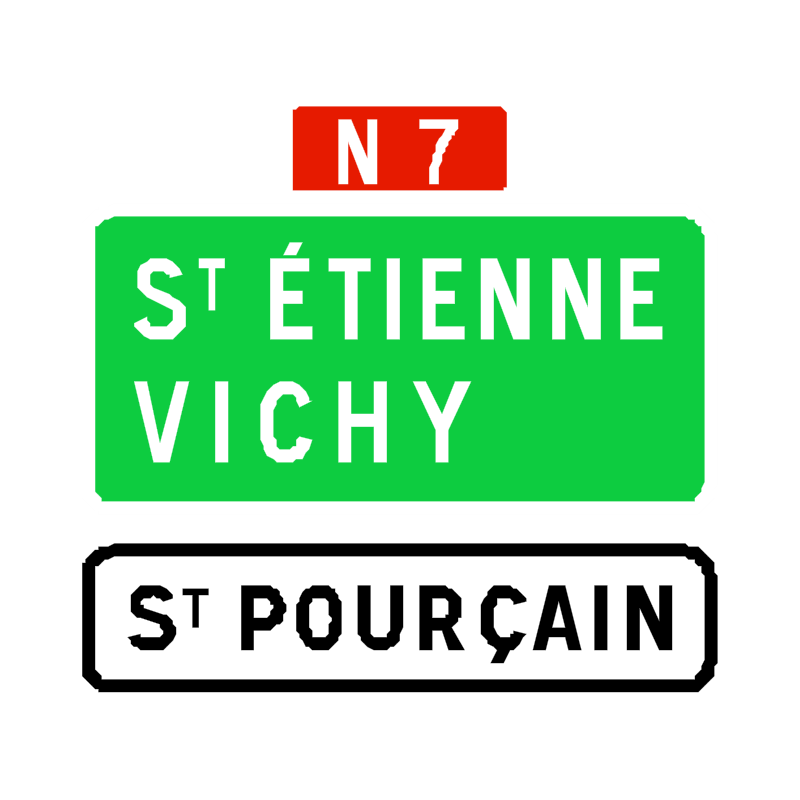 Panneau de confirmation de filante utilisé sur route à chaussées séparées D62a