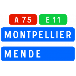 Panneau de confirmation filante utilisé sur autoroute D62b