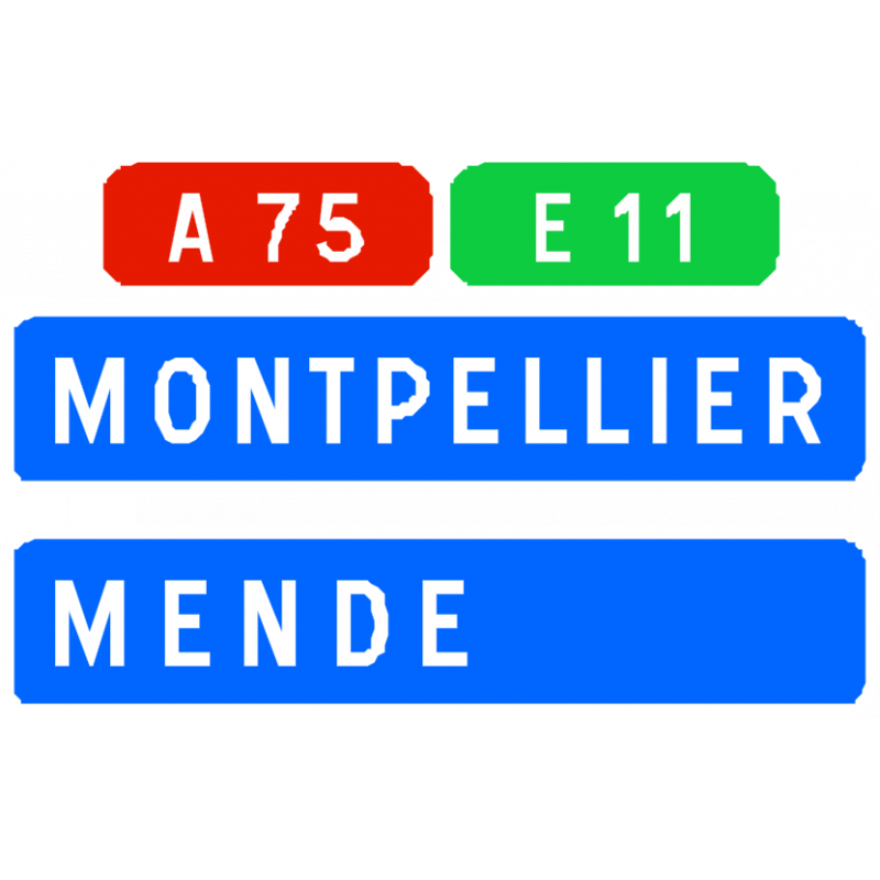 Panneau de confirmation filante utilisé sur autoroute D62b