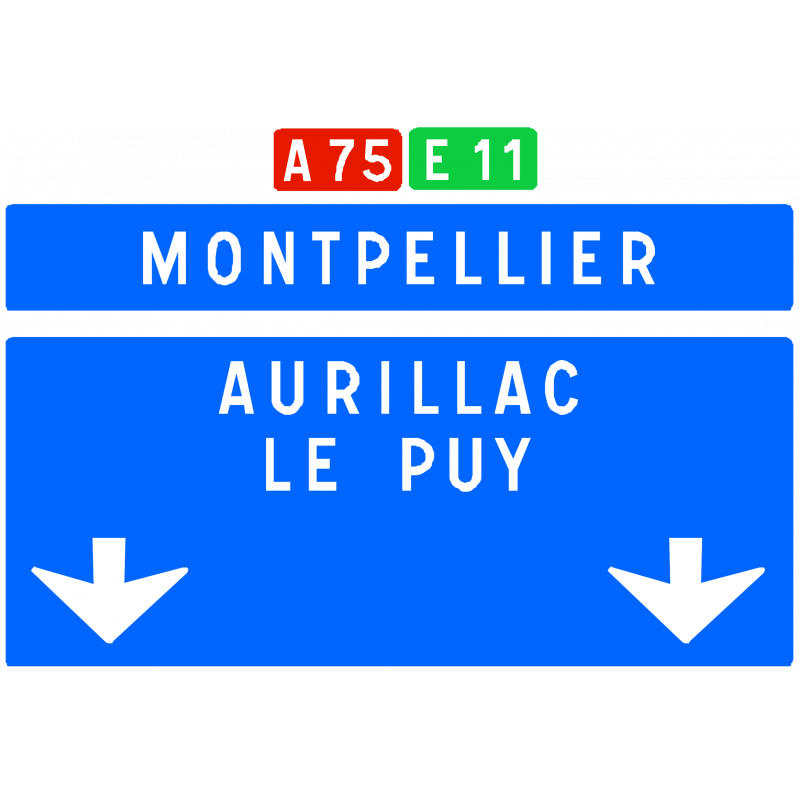 Panneau de confirmation filante utilisé sur autoroute D62c