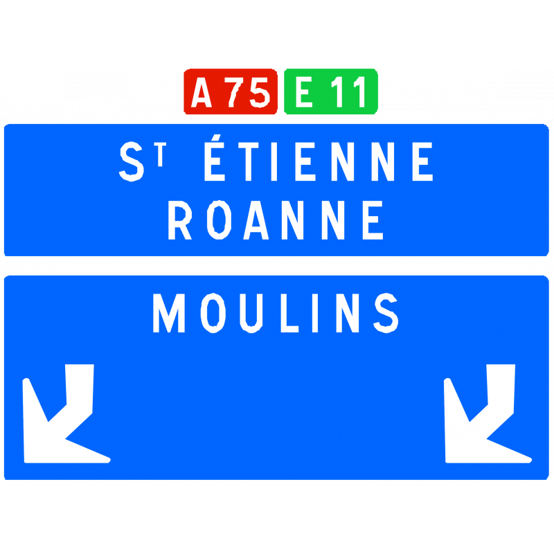 Panneau de confirmation filante utilisé sur autoroute D62d