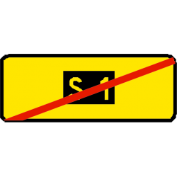 Panneau de confirmation fin d'itinéraire " S " D69a