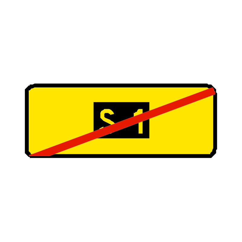 Panneau de confirmation fin d'itinéraire " S " D69a