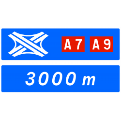 Panneau complémentaire de bifurcation D74a