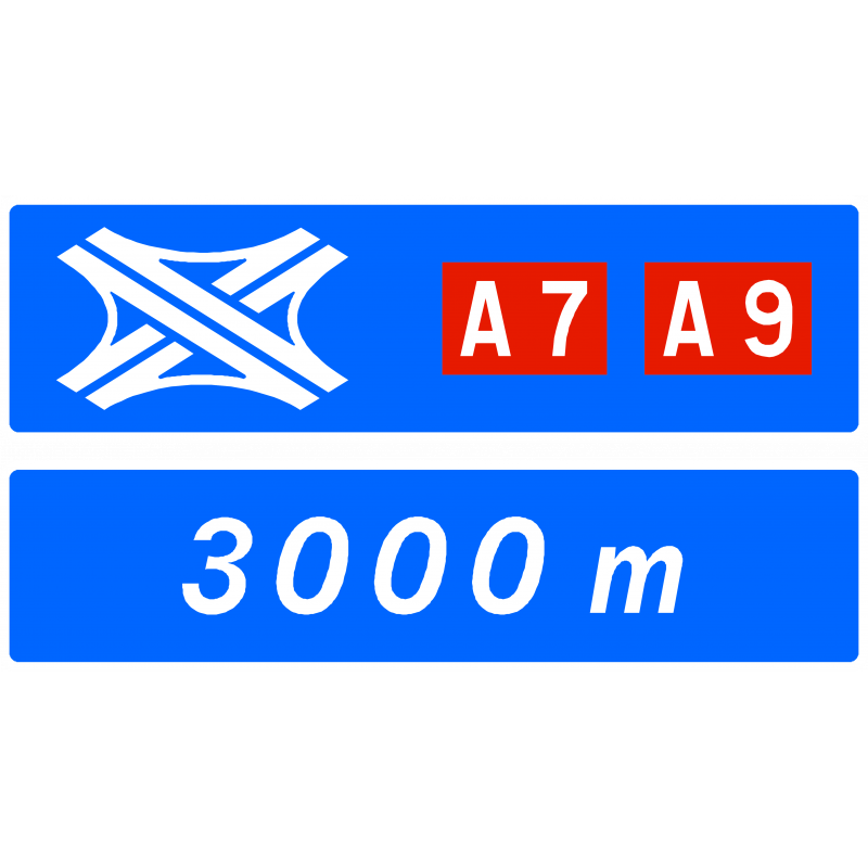 Panneau complémentaire de bifurcation D74a