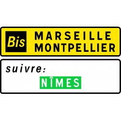 Panneau complémentaire complémentaire d'itinéraire " Bis" D79b