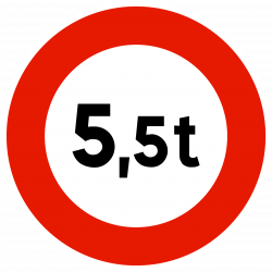 Panneau d'interdiction limitation de tonnage B13