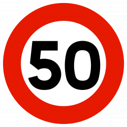 Panneau d'interdiction limitation de vitesse  B14 50