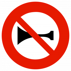 Panneau d'interdiction signaux sonores interdits B16
