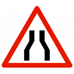 Panneau de danger chaussée rétrécie A3
