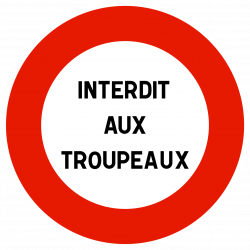 Panneau d'interdiction personnalisable B19