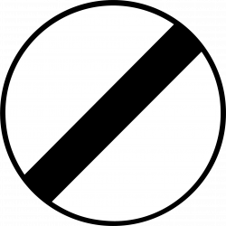 Panneau d'interdiction fin de toutes les interdictions précédemment signalées B31