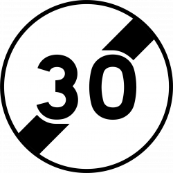 Panneau d'interdiction fin de limitation de vitesse B33