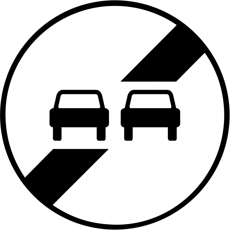 Panneau d'interdiction fin d'interdiction de dépasser B34