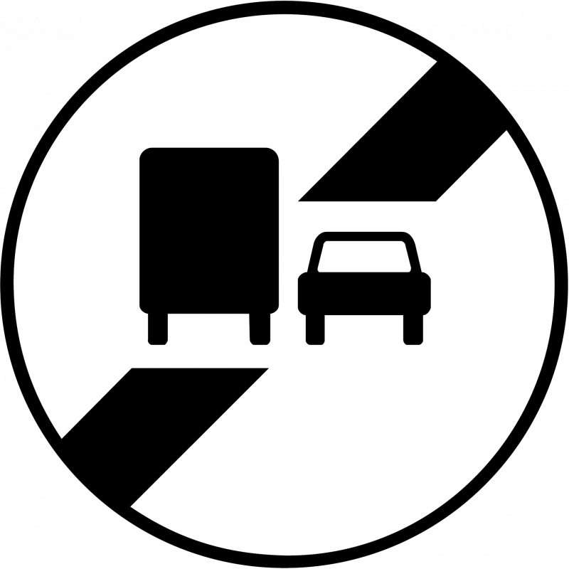 Panneau d'interdiction fin d'interdiction de dépasser B34a