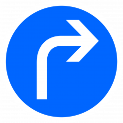 Panneau d'obligation direction à droite B21C1 | WP Signalisation