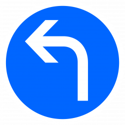 Panneau d'obligation direction à gauche B21C2 | WPSignalisation